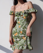 Load image into Gallery viewer, Citrus 2-way Off Shoulder Floral Mini Dress in Green
