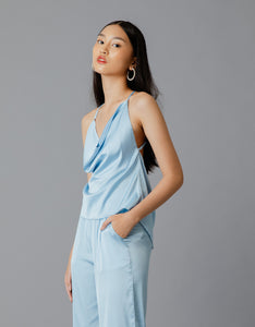 Silk Drape Camisole - Light Blue