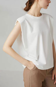 [Cool-Tech] Padded Boxy Shoulder Tee [2 Colours]
