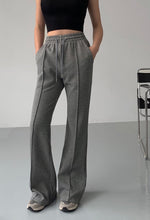 Load image into Gallery viewer, Flare Leg Line Thick Jogger Pants in Grey
