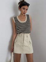 Load image into Gallery viewer, Knitted Stripe Sleeveless Top in Black
