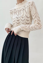 Load image into Gallery viewer, Knit Lace Sweater in Cream
