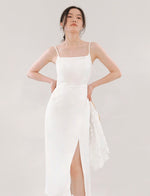 Load image into Gallery viewer, Bayeux Detachable Lace Cape Cami Slit Dress
