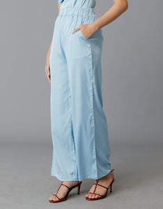 Slip On Silk Pants - Light Blue – LEXI + LOU