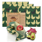 Load image into Gallery viewer, Set of 3 Organic Cotton Beeswax Wraps + String Tie - Chickendoodle
