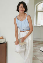 Load image into Gallery viewer, Twist Strap Cropped Top in Blue
