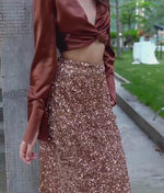 Load and play video in Gallery viewer, Valeria Sequin Skirt
