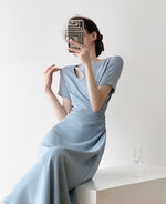 Load image into Gallery viewer, Astor Blue Cutout Maxi Dress
