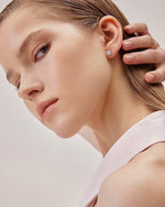 Load image into Gallery viewer, Silver Diamante Round Stud Earrings
