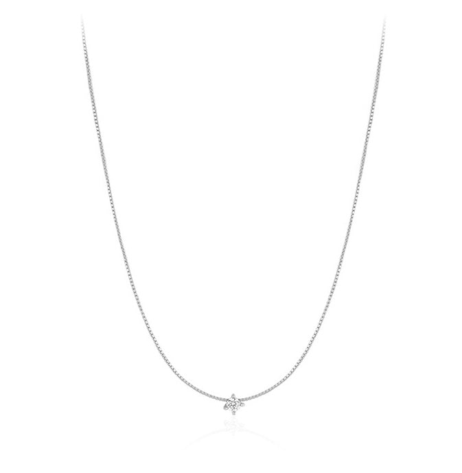 Silver Mini Diamante Pendant Necklace