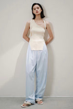 Load image into Gallery viewer, Asymmetric Knit Sleeveless Top in Cream
