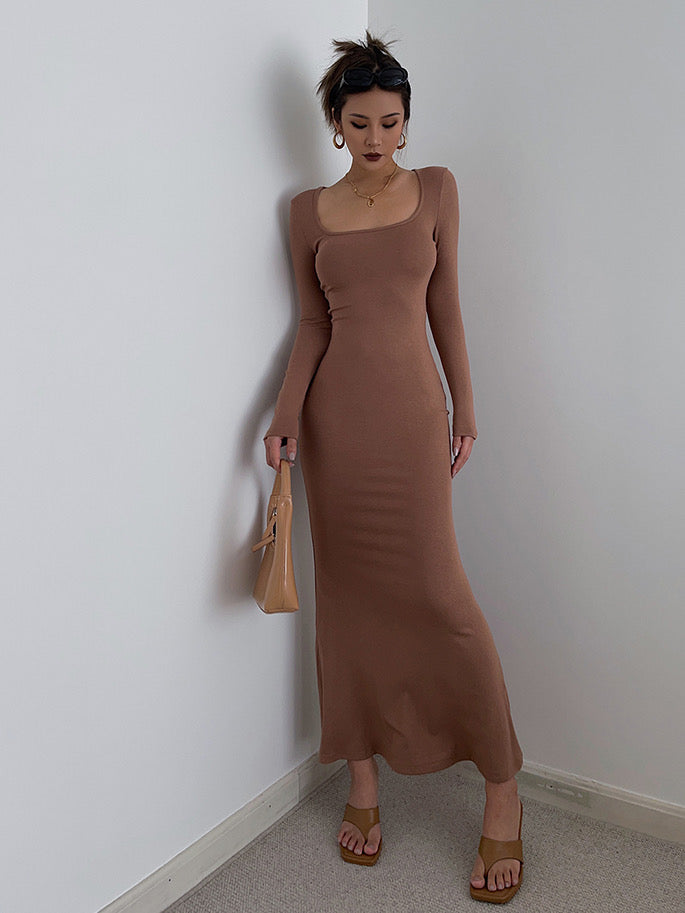 Tight long sleeve maxi dress Clearance