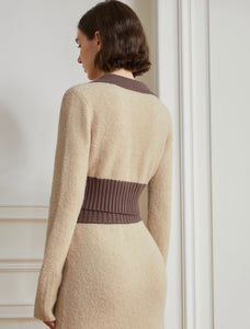 Simone Polo Knitted Top in Beige