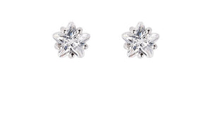 Silver Diamante Star Stud Earrings