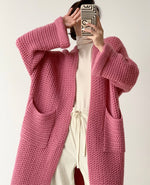 Load image into Gallery viewer, Pompeli Oversized Pocket Long Open Cardigan
