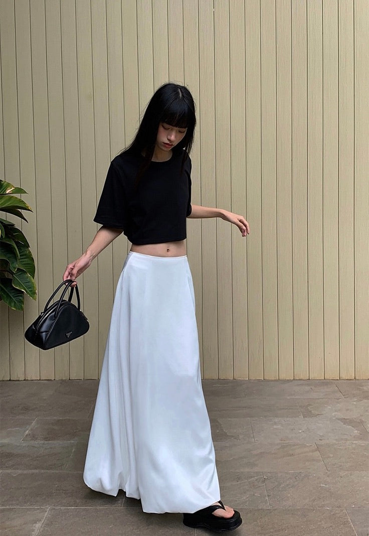 Maxi Bubble Skirt in White
