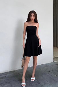 2-Way Bustier Cami Mini Dress in Black