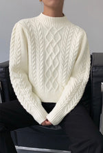 Load image into Gallery viewer, Cable Knit Winter Sweater in Cream
