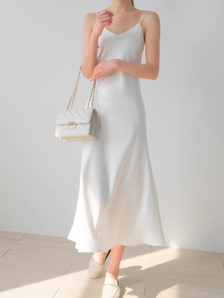 Cami Slip Maxi Dress in White