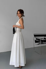 Load image into Gallery viewer, Halter Tank Pocket Maxi Dress In White
