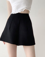 Load image into Gallery viewer, Tailored High Waist Flare Shorts - Black
