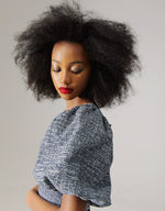 Load image into Gallery viewer, Chateau Puff Sleeve Top - Grey Tweed
