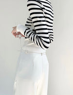 Load image into Gallery viewer, Square Neck Striped Ribbed Top

