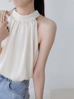 Load image into Gallery viewer, Textured Halter Top in Cream
