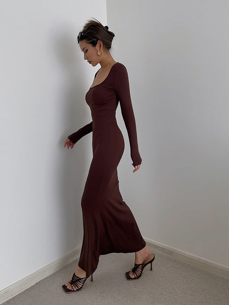 Long sleeve mermaid maxi sales dress