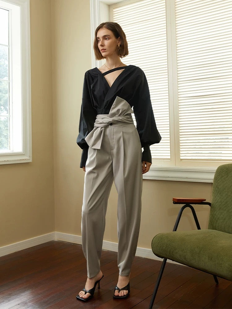 Emily Bow Tie Tapered Trousers