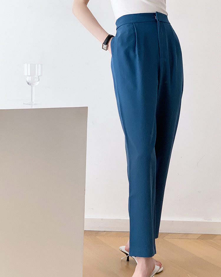 Tailored High Waist Cropped Trousers