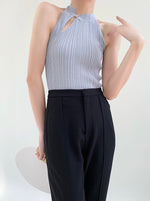 Load image into Gallery viewer, Knitted Mandarin Collar Sleeveless Top
