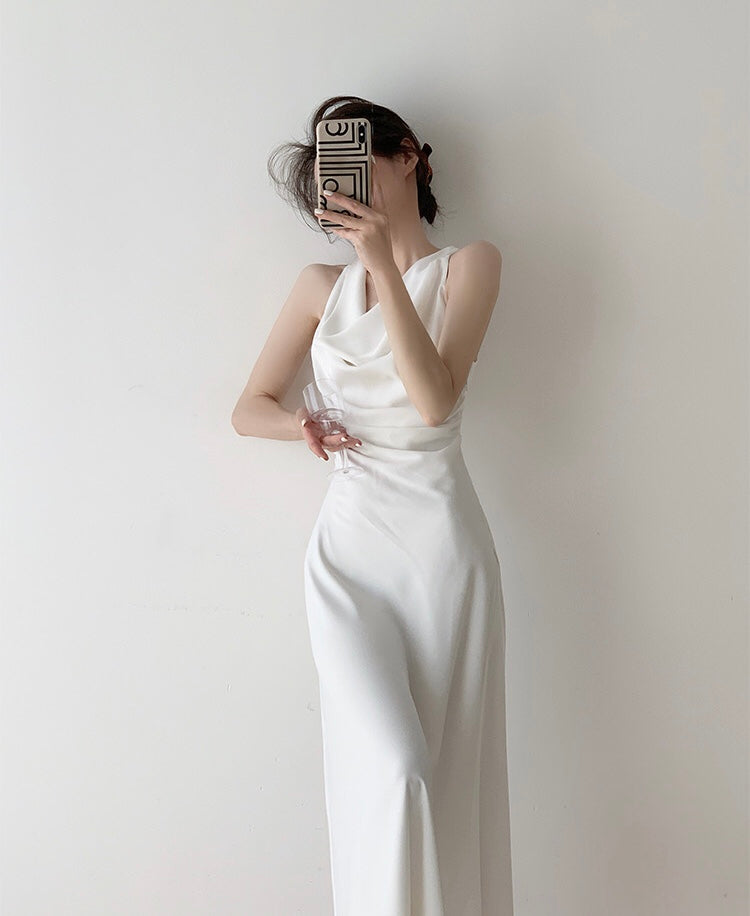 Parkway Drape Maxi Dress in White