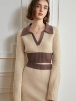 Load image into Gallery viewer, Simone Polo Knitted Top in Beige
