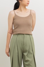 Load image into Gallery viewer, Knit Strap Tank Top in Brown
