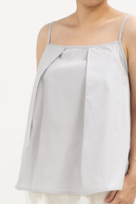 Load image into Gallery viewer, Reversible Fold Ruche Tank in Grey
