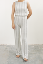 Load image into Gallery viewer, Knit Stripe Pattern Pants in Grey
