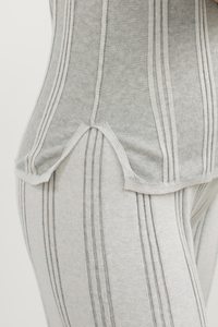 Knit Stripe Pattern Pants in Grey