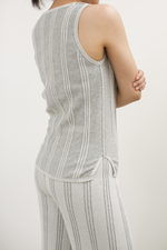 Load image into Gallery viewer, Knit Stripe Pattern Pants in Grey
