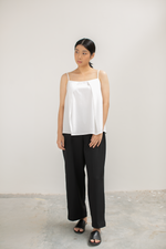 Load image into Gallery viewer, Reversible Fold Ruche Tank in White
