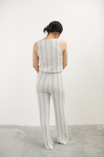 Load image into Gallery viewer, Knit Stripe Pattern Pants in Grey
