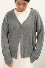 Load image into Gallery viewer, Knit Loose Button Cardigan in Grey

