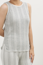 Load image into Gallery viewer, Knit Stripe Pattern Pants in Grey
