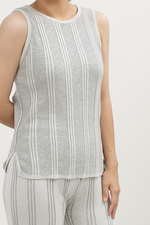 Load image into Gallery viewer, Knit Stripe Pattern Top in Grey
