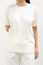 Load image into Gallery viewer, Bamboo Contrast Basic Tee in Cream
