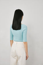Load image into Gallery viewer, Sweetheart Light Knit Midi Top in Blue
