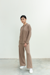 Knit Long Pants in Brown