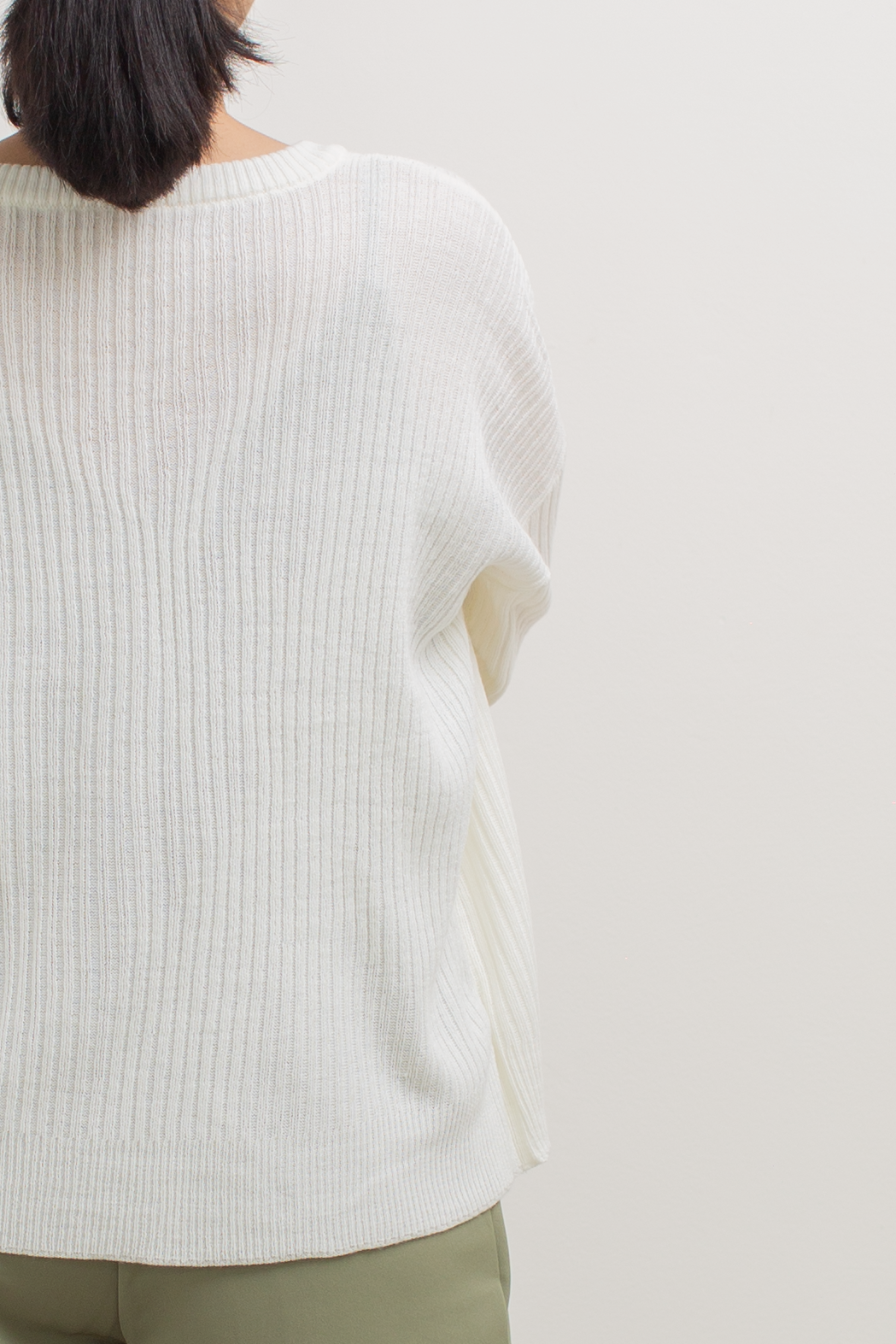 Knit Loose Button Cardigan in Off-White