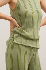 Load image into Gallery viewer, Knit Stripe Pattern Top in Green
