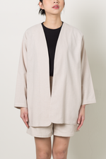 Load image into Gallery viewer, Linen Blend Outerwear in Ecru
